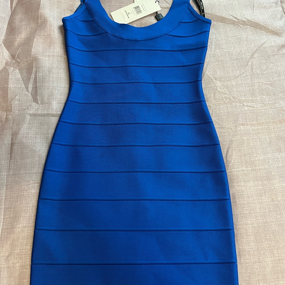 Herve Leger Royal Blue Bandage Mini Dress